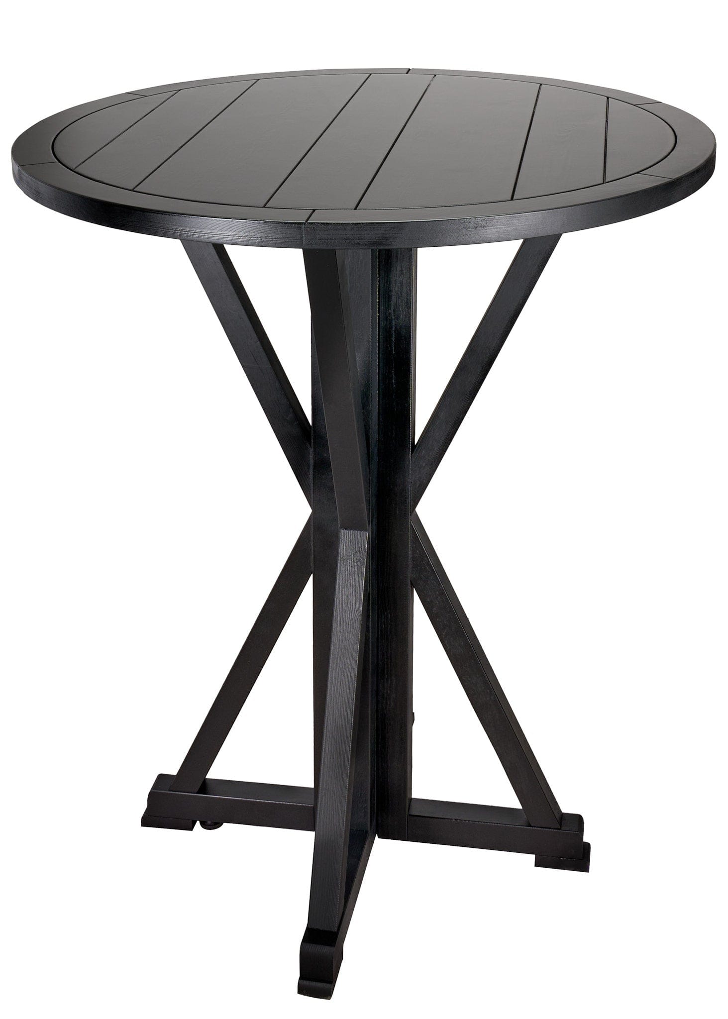 Chivari 36" (3 Foot) Black Round Farm Cocktail Table Some Assembly Required TFARMCKTL36-BL-AX-T