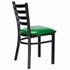 Chivari Ladder Back Restaurant Chair with Black Metal Frame and Green Vinyl Seat CLMBVGR-ZF-KT