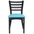 Chivari Ladder Back Restaurant Chair with Black Metal Frame and Light Blue Vinyl Seat CLMBVLBL-ZF-KT