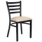 Chivari Ladder Back Restaurant Chair with Black Metal Frame and Light Gray Vinyl Seat CLMBVLGY-ZF-KT