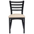 Chivari Ladder Back Restaurant Chair with Black Metal Frame and Light Gray Vinyl Seat CLMBVLGY-ZF-KT