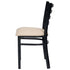 Chivari Ladder Back Restaurant Chair with Black Metal Frame and Light Gray Vinyl Seat CLMBVLGY-ZF-KT