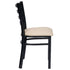 Chivari Ladder Back Restaurant Chair with Black Metal Frame and Light Gray Vinyl Seat CLMBVLGY-ZF-KT
