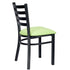 Chivari Ladder Back Restaurant Chair with Black Metal Frame and Light Green Vinyl Seat CLMBVLGR-ZF-KT