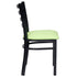 Chivari Ladder Back Restaurant Chair with Black Metal Frame and Light Green Vinyl Seat CLMBVLGR-ZF-KT
