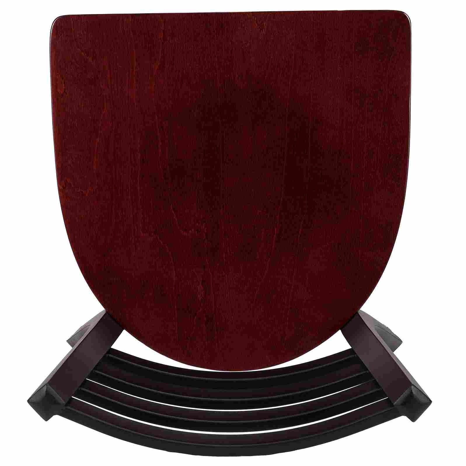 Chivari Ladder Back Restaurant Chair with Black Frame and Mahogany Wood Seat CLMBWMW-ZF-KT