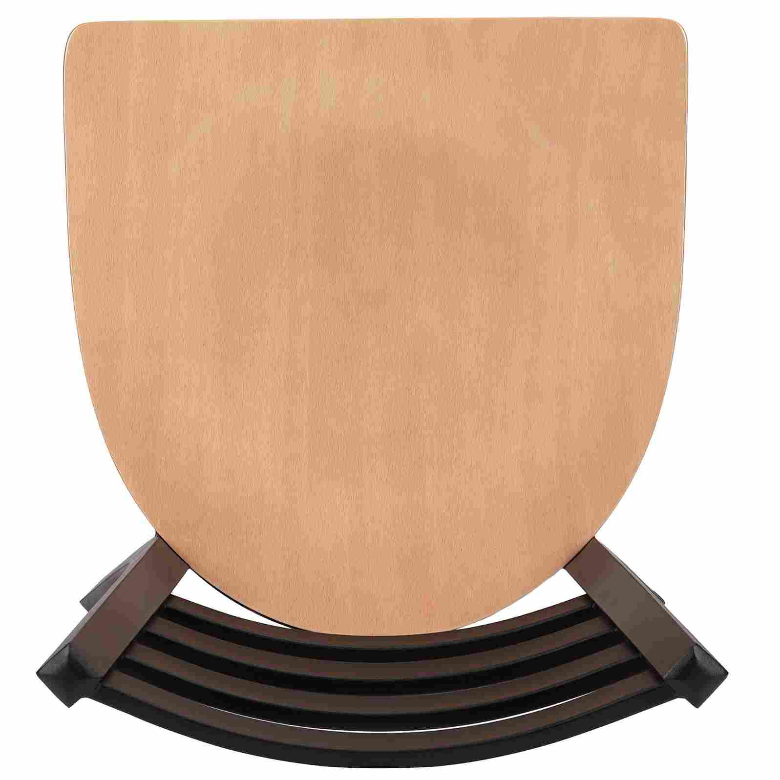 Chivari Ladder Back Restaurant Chair with Black Frame and Natural Wood Seat CLMBWNW-ZF-KT