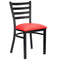 Chivari Ladder Back Restaurant Chair with Black Metal Frame and Red Vinyl Seat CLMBVR-ZF-KT