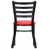 Chivari Ladder Back Restaurant Chair with Black Metal Frame and Red Vinyl Seat CLMBVR-ZF-KT