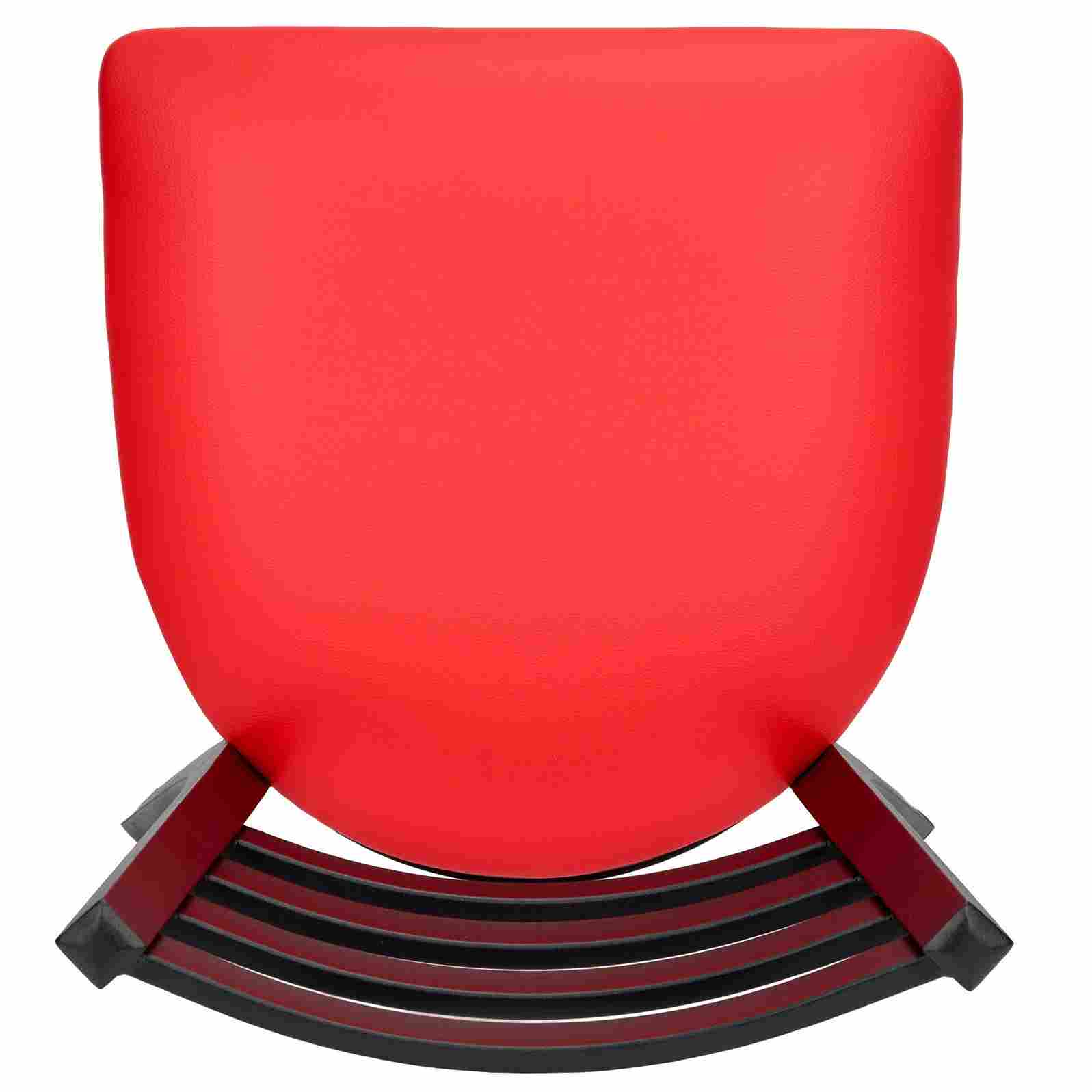 Chivari Ladder Back Restaurant Chair with Black Metal Frame and Red Vinyl Seat CLMBVR-ZF-KT