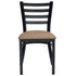 Chivari Ladder Back Restaurant Chair with Black Metal Frame and Taupe Vinyl Seat CLMBVTP-ZF-KT