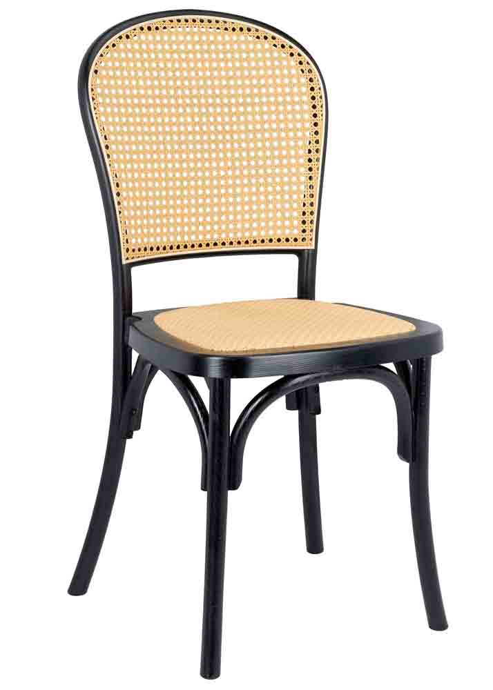 Chivari Black Bent Cane Resin Chair CBCBN-ZG-T