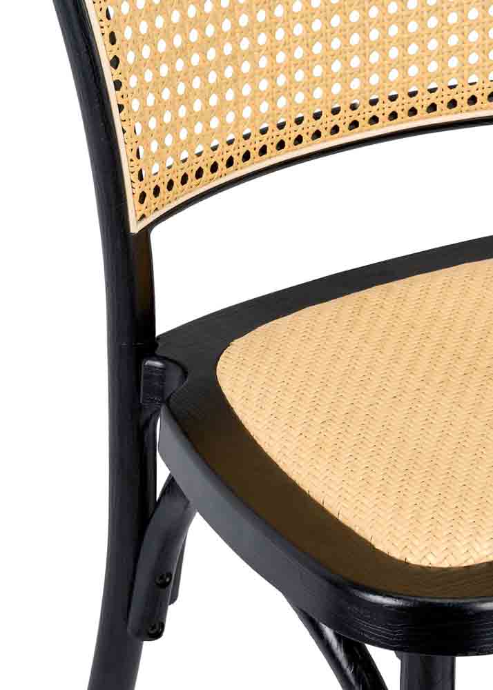Chivari Black Bent Cane Resin Chair CBCBN-ZG-T