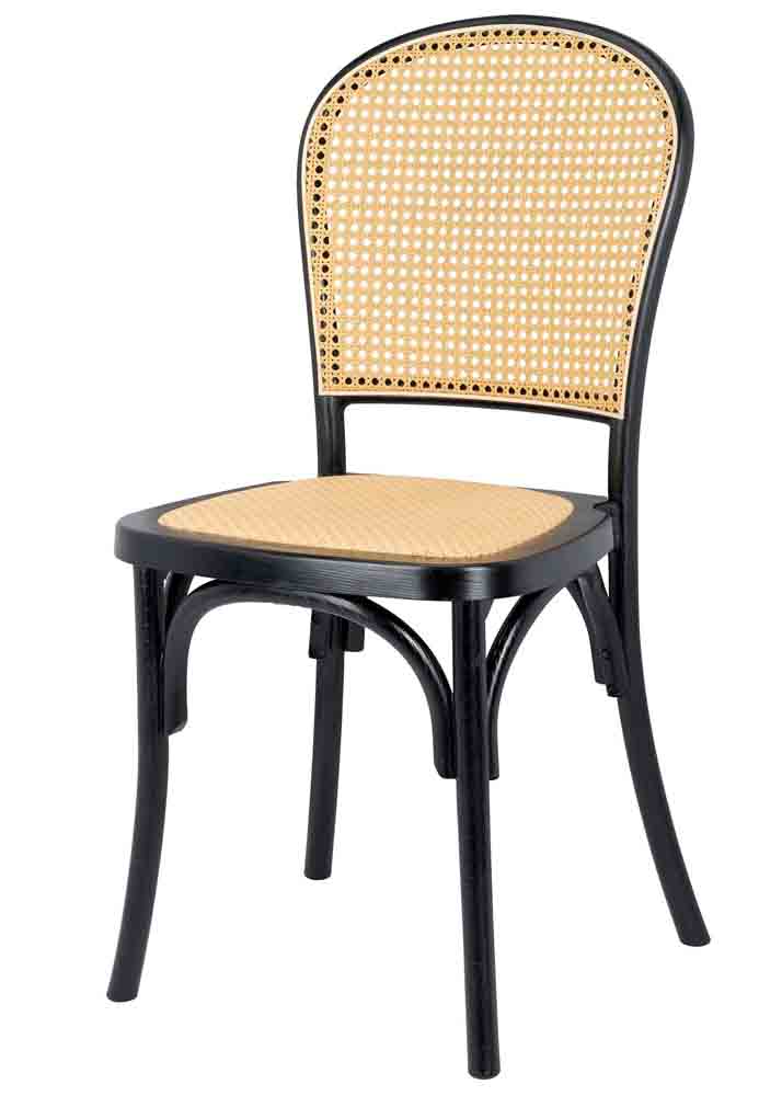 Chivari Black Bent Cane Resin Chair CBCBN-ZG-T