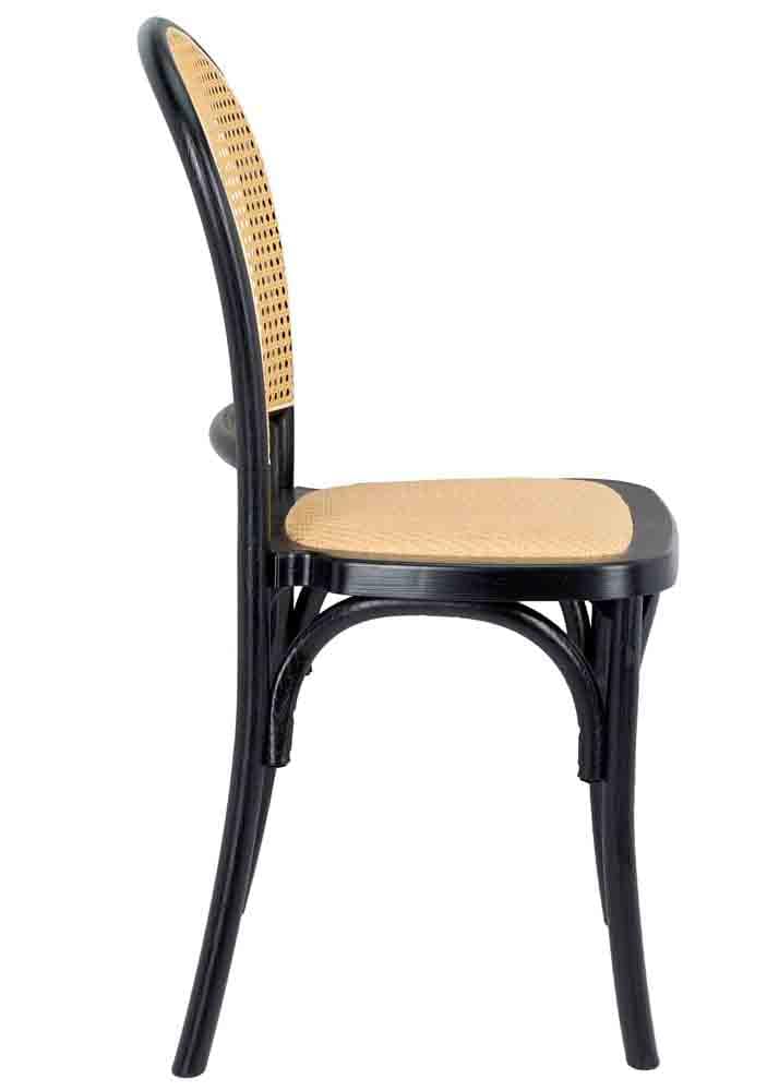 Chivari Black Bent Cane Resin Chair CBCBN-ZG-T