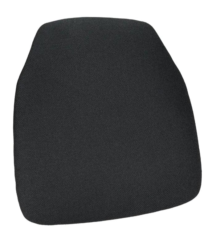 Chivari Black 1.75" Thick Fabric Panel Back Chiavari Chair Cushion and SlipNot™ Technology CUSHPANFAB-BLK-A