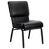 Chivari Black Vinyl on Black Frame 20.5" Cut Away Back Church Chair CH20BBV-ZF-T