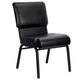 Chivari Black Vinyl on Black Frame 20.5" Cut Away Back Church Chair CH20BBV-ZF-T