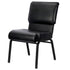 Chivari Black Vinyl on Black Frame 20.5" Cut Away Back Church Chair CH20BBV-ZF-T