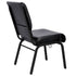 Chivari Black Vinyl on Black Frame 20.5" Cut Away Back Church Chair CH20BBV-ZF-T