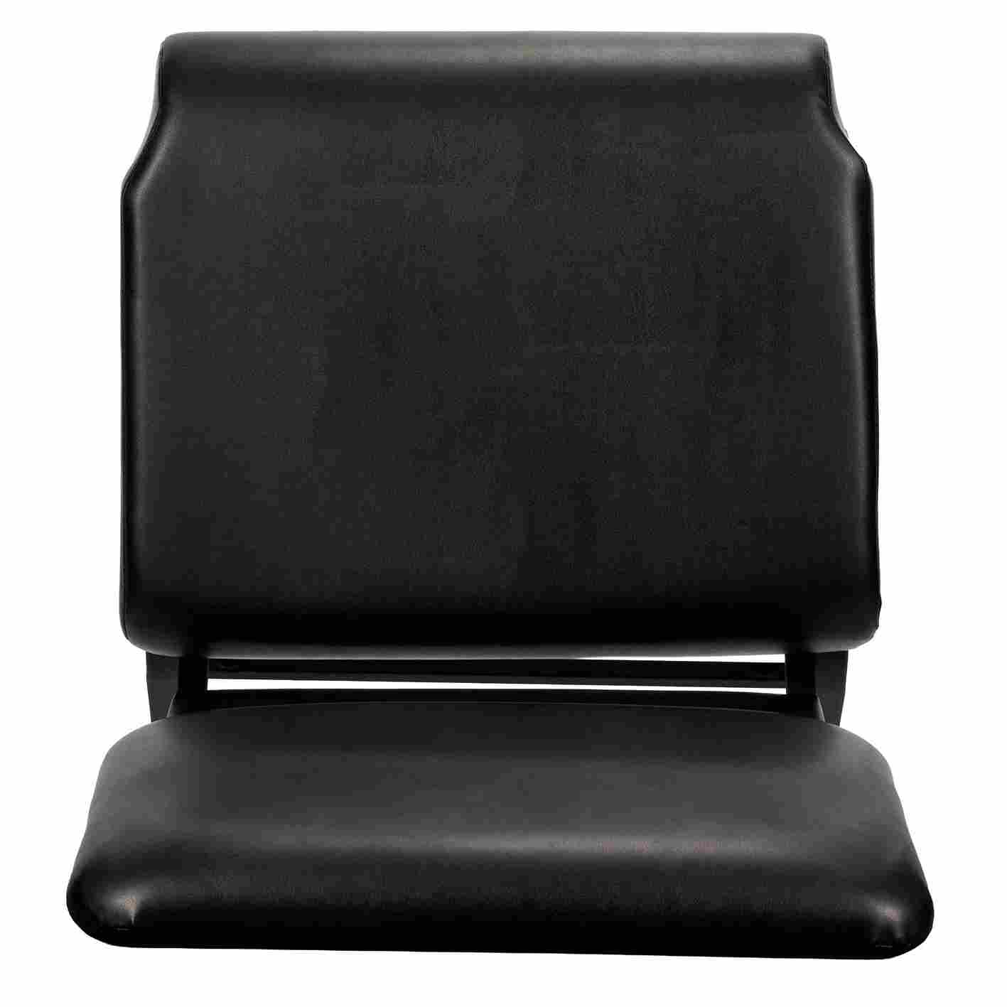 Chivari Black Vinyl on Black Frame 20.5" Cut Away Back Church Chair CH20BBV-ZF-T