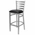 Chivari Ladder Back Bar Stool with Silver Frame and Black Vinyl Seat BLMSVB-ZF-KT