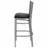 Chivari Ladder Back Bar Stool with Silver Frame and Black Vinyl Seat BLMSVB-ZF-KT