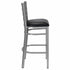 Chivari Ladder Back Bar Stool with Silver Frame and Black Vinyl Seat BLMSVB-ZF-KT