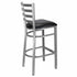 Chivari Ladder Back Bar Stool with Silver Frame and Black Vinyl Seat BLMSVB-ZF-KT
