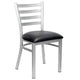 Chivari Ladder Back Restaurant Chair with Silver Frame and Black Vinyl Seat CLMSVB-ZF-KT