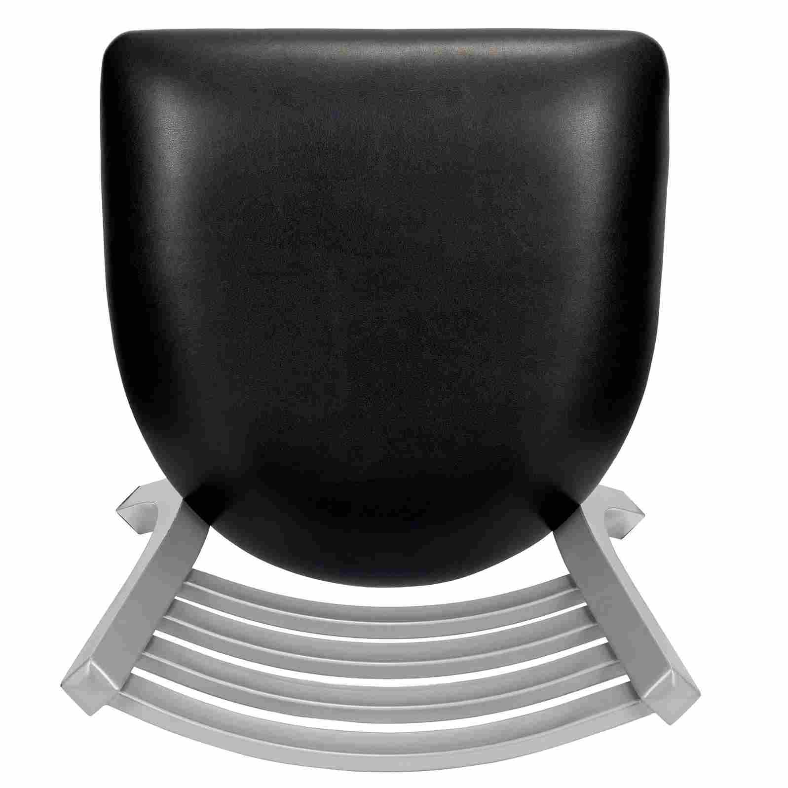 Chivari Ladder Back Restaurant Chair with Silver Frame and Black Vinyl Seat CLMSVB-ZF-KT