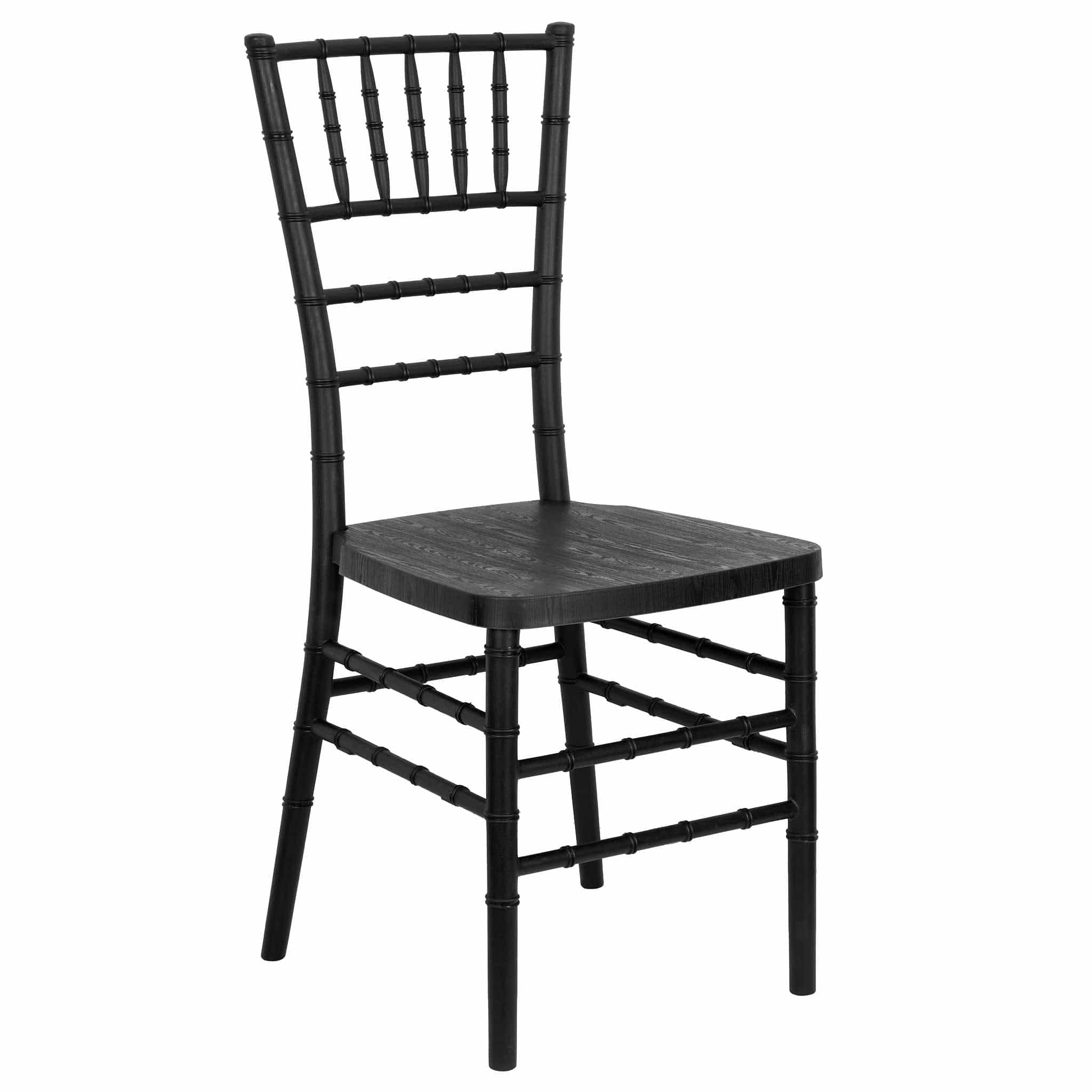 Chivari Black Woodgrain™ Resin Steel Skeleton Chiavari Chair CCRBB-STEEL-AX-T