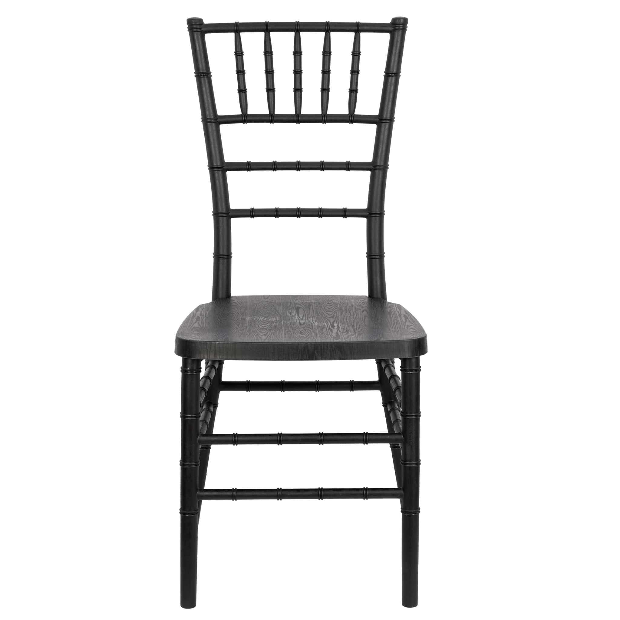 Chivari Black Woodgrain™ Resin Steel Skeleton Chiavari Chair CCRBB-STEEL-AX-T