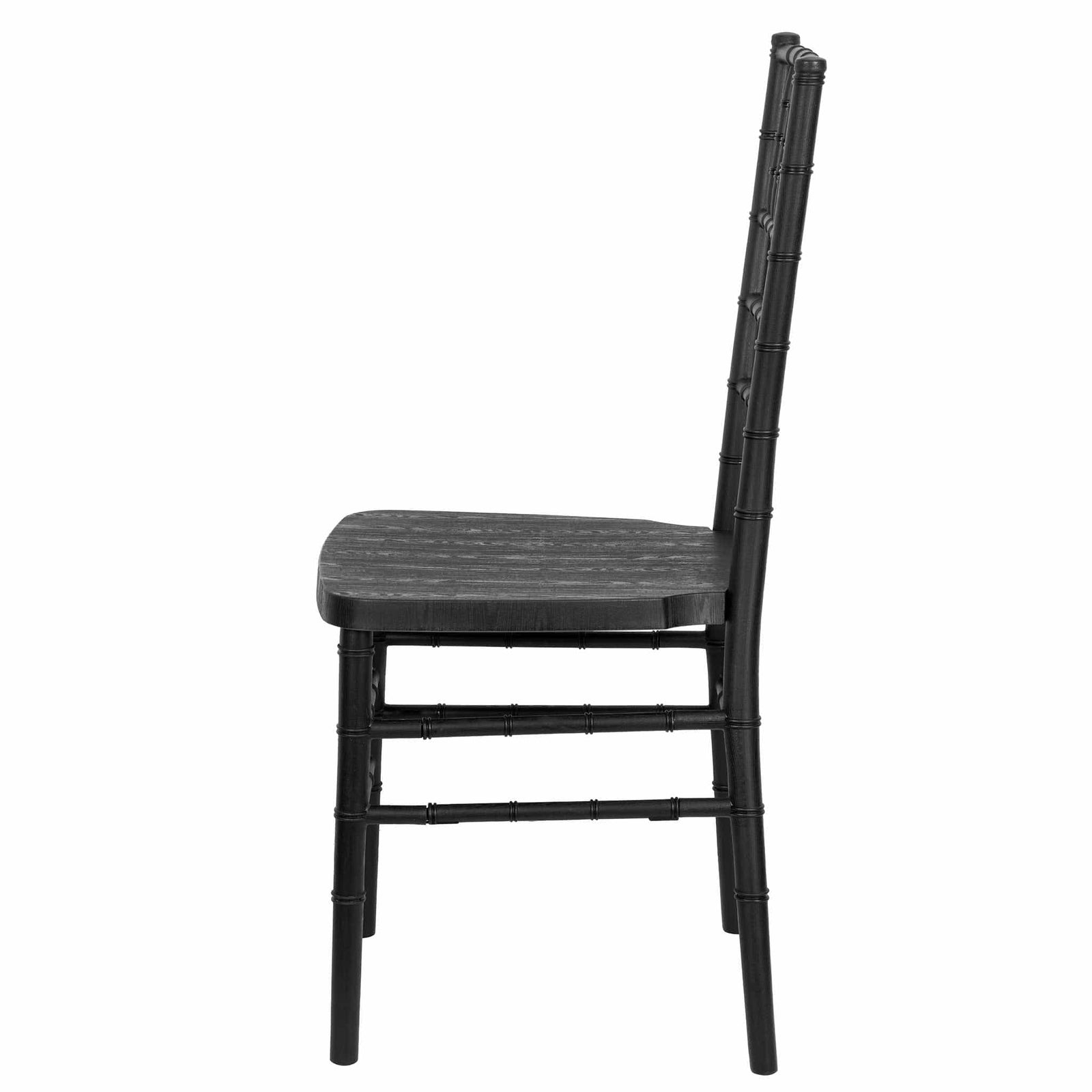 Chivari Black Woodgrain™ Resin Steel Skeleton Chiavari Chair CCRBB-STEEL-AX-T