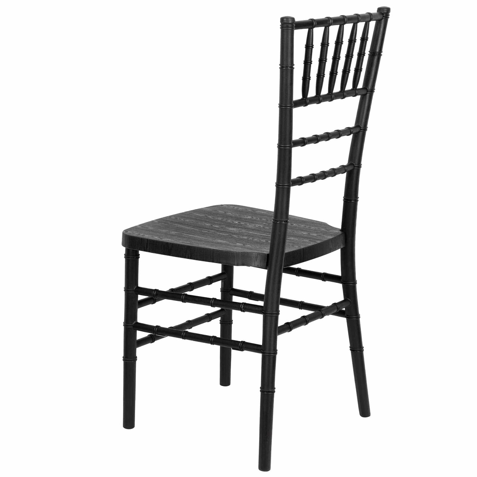 Chivari Black Woodgrain™ Resin Steel Skeleton Chiavari Chair CCRBB-STEEL-AX-T