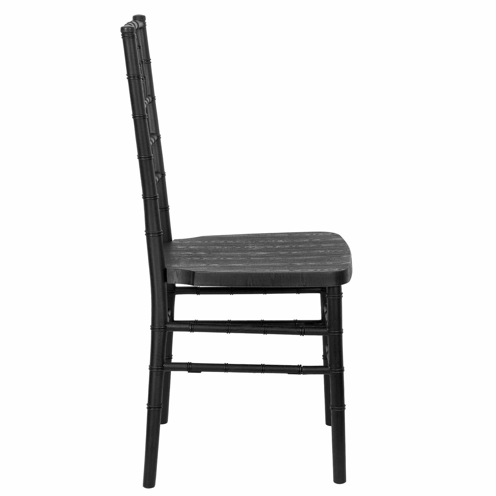 Chivari Black Woodgrain™ Resin Steel Skeleton Chiavari Chair CCRBB-STEEL-AX-T