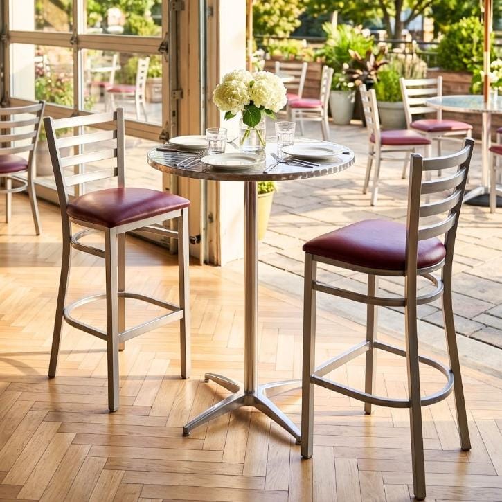 Chivari 32" Round Stainless Steel Bar Height Cocktail Table Kit TKITRD32SS-AX-T