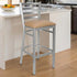 Chivari Ladder Back Bar Stool with Silver Frame and Tan Vinyl Seat BLMSVT-ZF-KT
