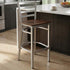Chivari Ladder Back Bar Stool with Silver Frame and Dark Wood Seat BLMSWDW-ZF-KT