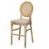 Chivari Antique Distressed Wood Louis Pop Barstool with Rattan Back BLPWANTIQ-FR-ZG-T