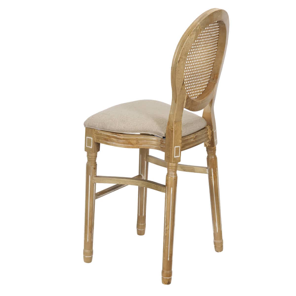 Chivari Antique Distressed Wood Louis Pop Barstool with Rattan Back BLPWANTIQ-FR-ZG-T