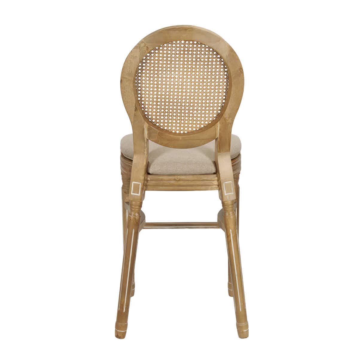 Chivari Antique Distressed Wood Louis Pop Barstool with Rattan Back BLPWANTIQ-FR-ZG-T