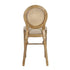 Chivari Antique Distressed Wood Louis Pop Barstool with Rattan Back BLPWANTIQ-FR-ZG-T