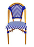 Toulouse Blue and White French Bistro Patio Dining Chair CBTBLU-ZG-T