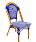 Toulouse Blue and White French Bistro Patio Dining Chair CBTBLU-ZG-T