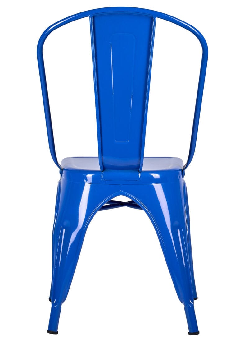 Chivari Blue Hi Gloss Tolix Style Metal Chair CTMBLU-AX-T