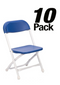 10 Pack Blue Poly Steel Children's Folding Chair by Chivari CFPBLU-KID-AX-T-10