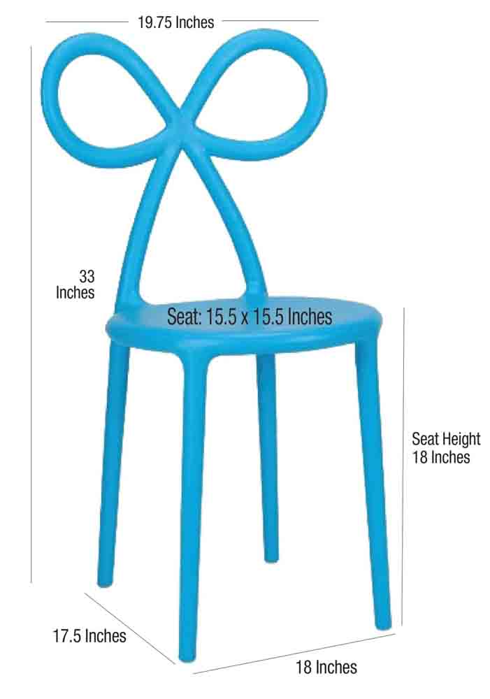 Chivari Blue Resin Bow Chair with Round Seat CBORBLU-ZG