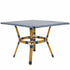 Toulouse 48" x 36" Glass Top Blue and White French Bistro Table TBTP4836BLU-KT-AX-T
