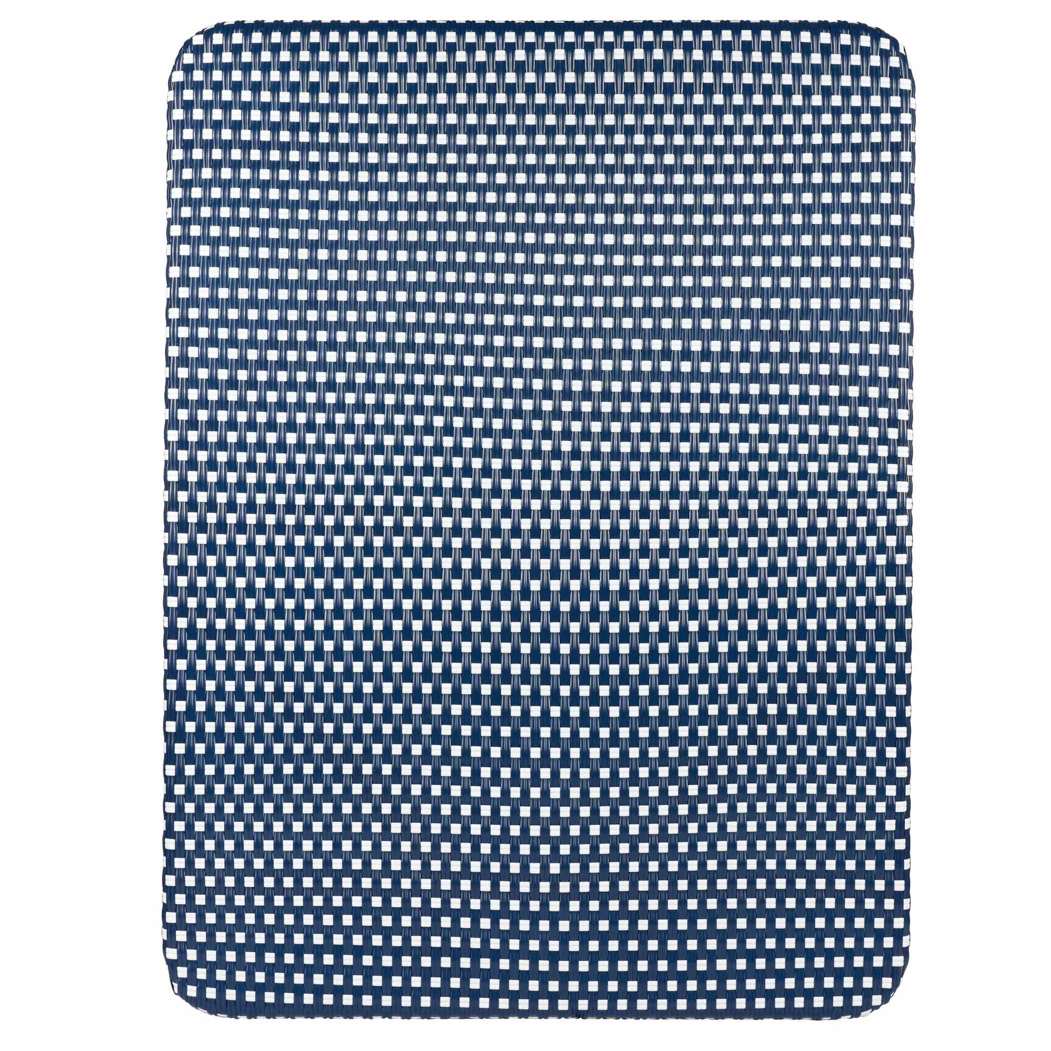 Toulouse 48" x 36" Glass Top Blue and White French Bistro Table TBTP4836BLU-KT-AX-T